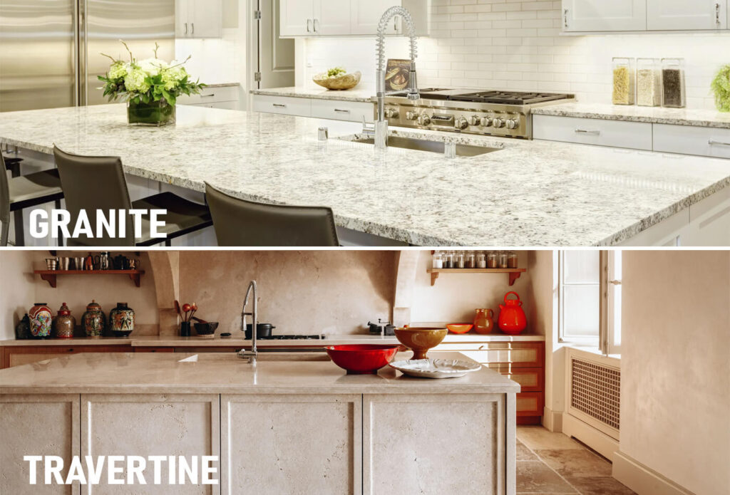 Comparison of travertine and granite